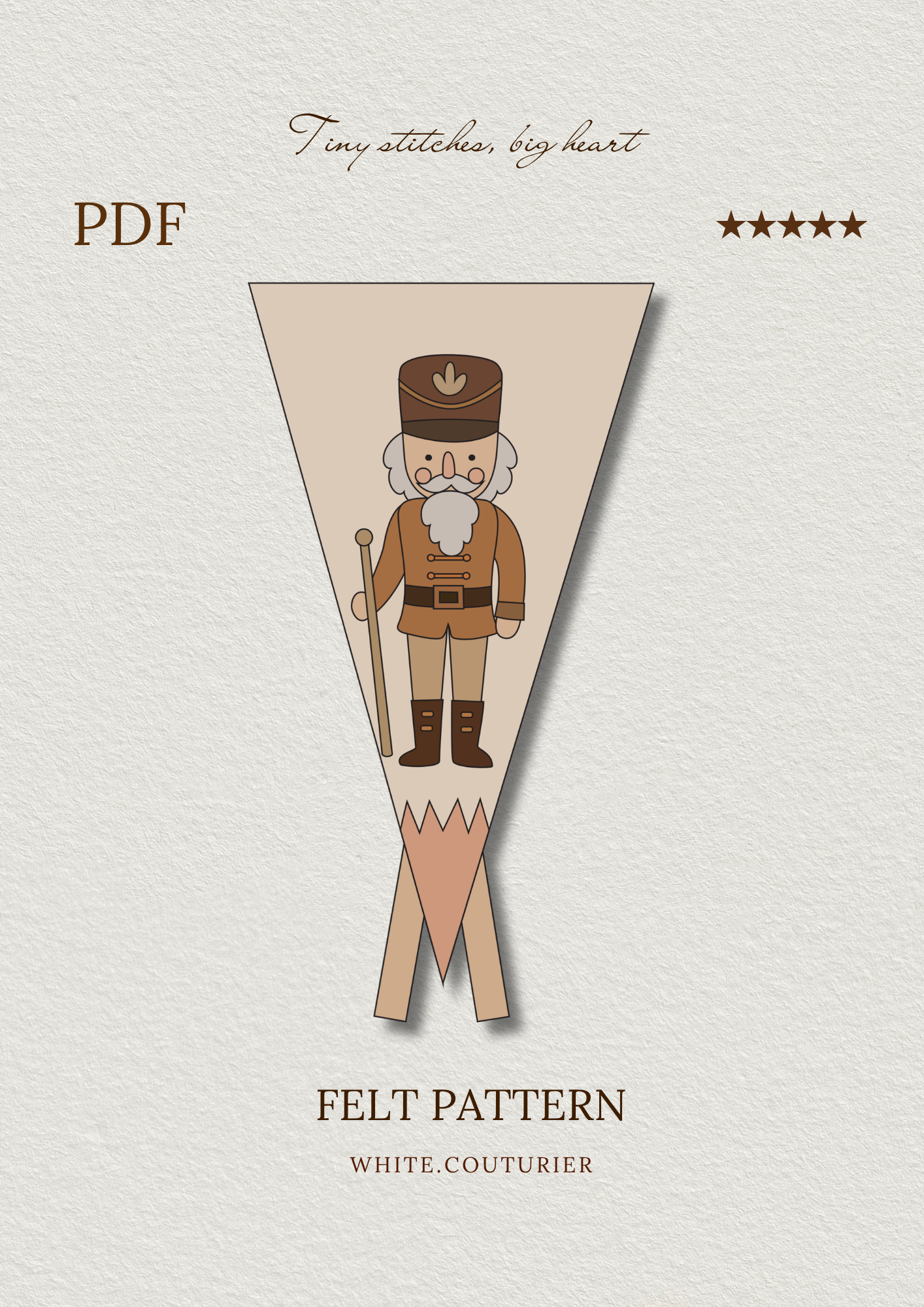 Felt Nutcracker Pennant