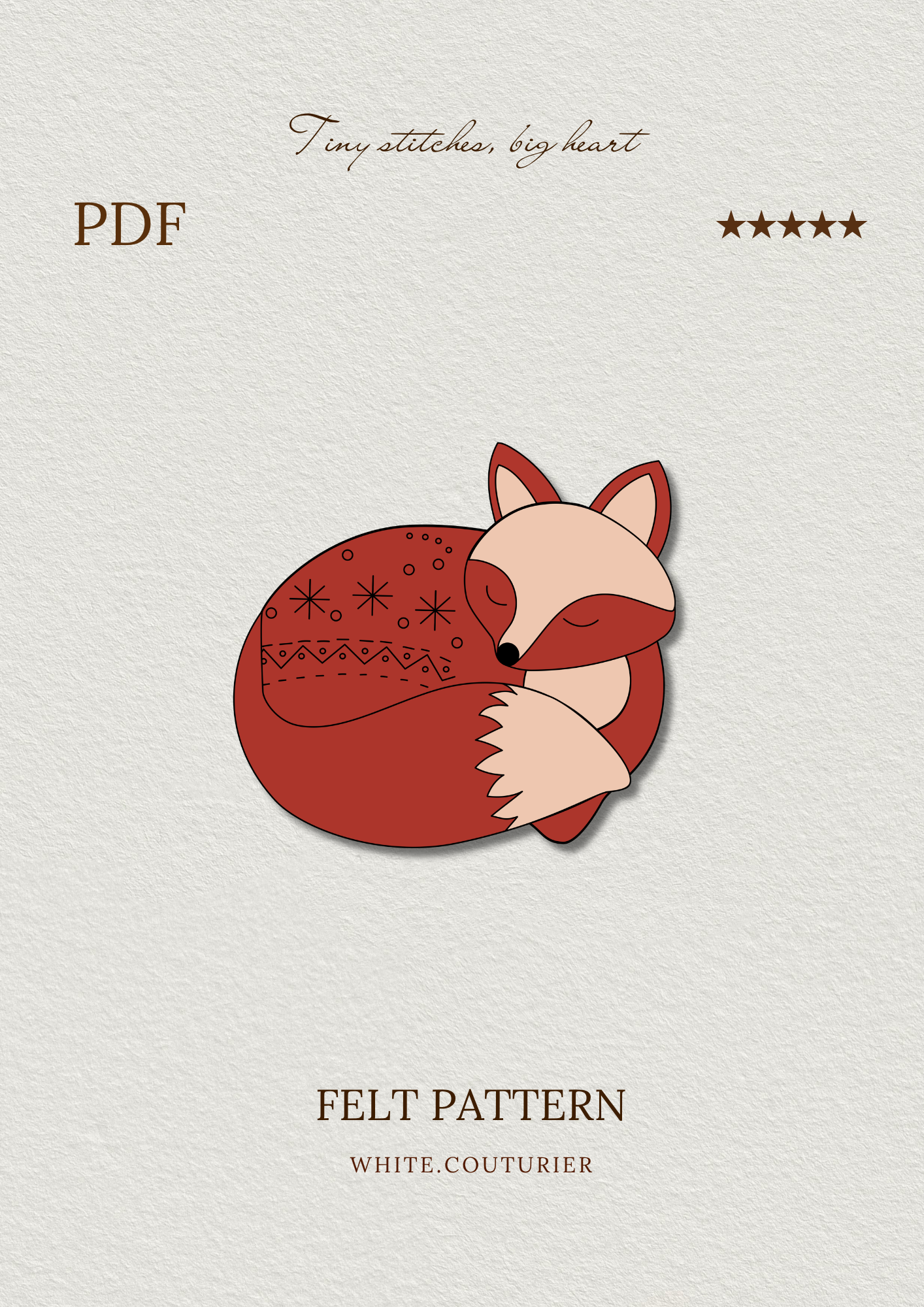 Red Fox Felt Pattern
