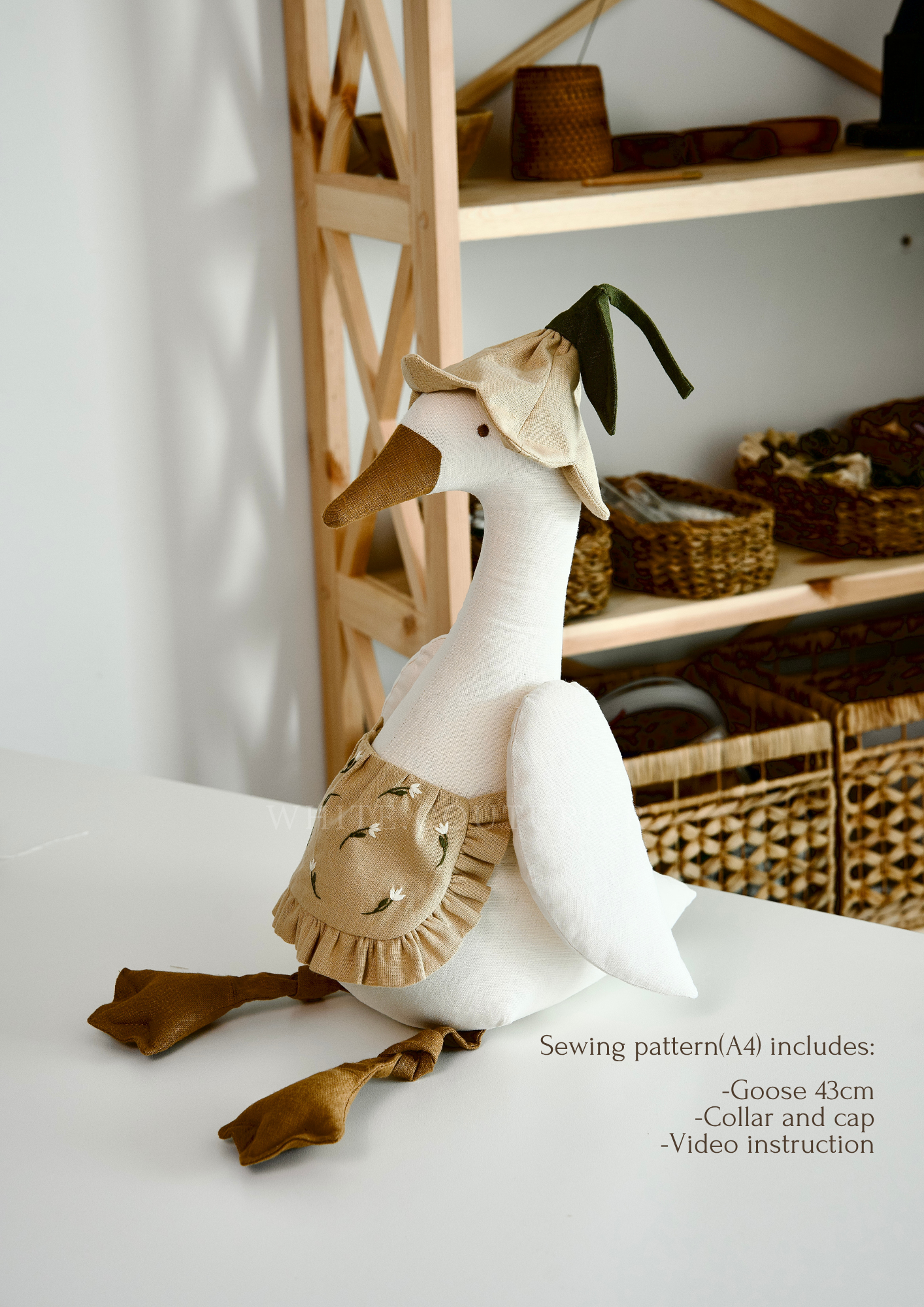 Goose with Floral Hat and Apron
