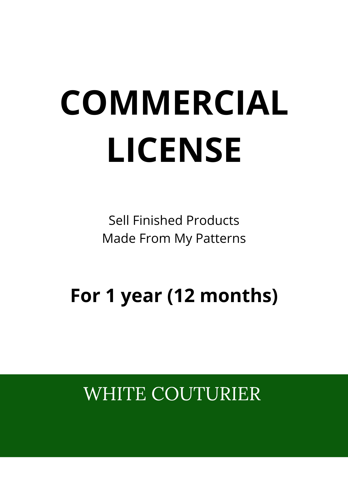 Commercial License — Sewing Patterns (1 Year)