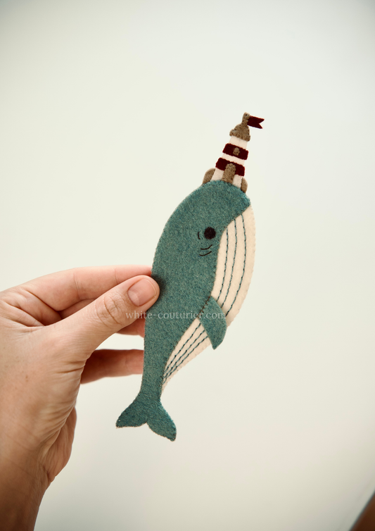 Whale Bookmark Sewing Pattern PDF SVG