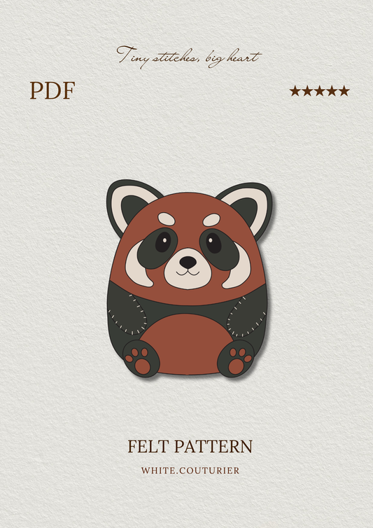 Red Panda Keychain Felt Pattern