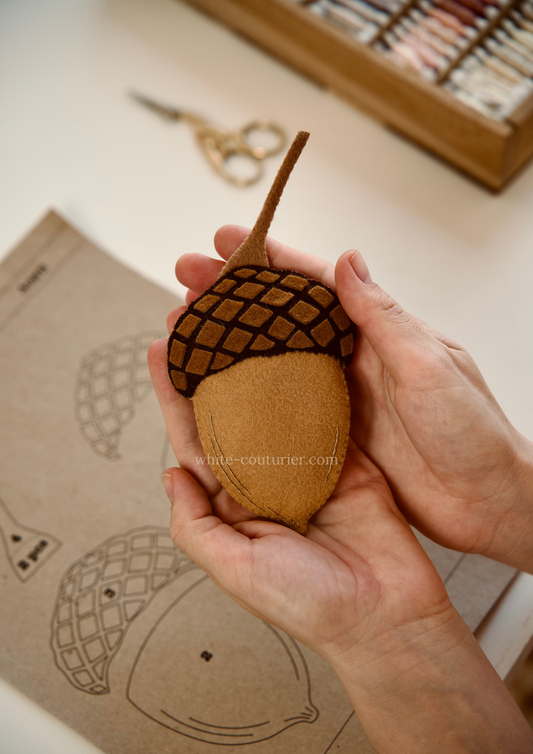 Acorn Keychain Sewing Pattern PDF SVG