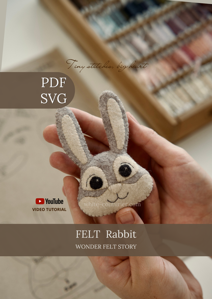 Felt Bunny Sewing Pattern PDF SVG
