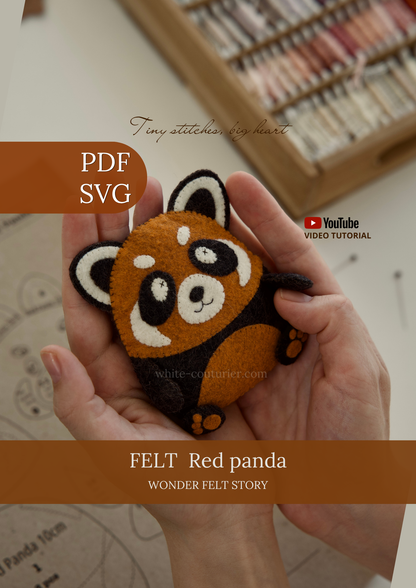 Schlüsselanhänger Roter Panda Filzmuster