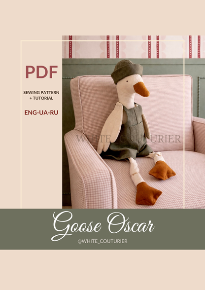Goose Oscar 58cm(23") Sewing Pattern PDF + Step by Step tutorial (PDF + Video)