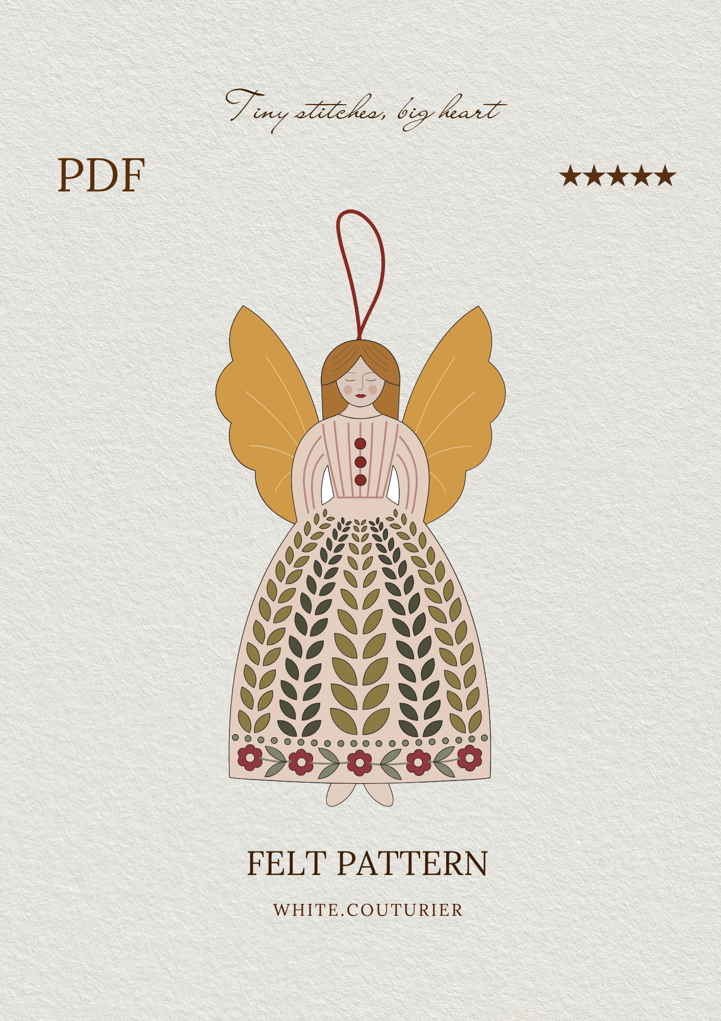 Felt Boho Angel Ornament