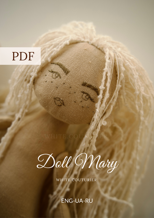 Doll Mary Sewing Pattern PDF with Outfit