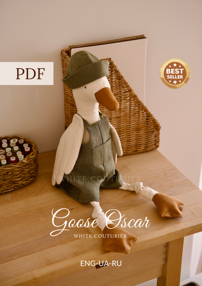 Goose Oscar 58cm(23") Sewing Pattern PDF + Step by Step tutorial (PDF + Video)