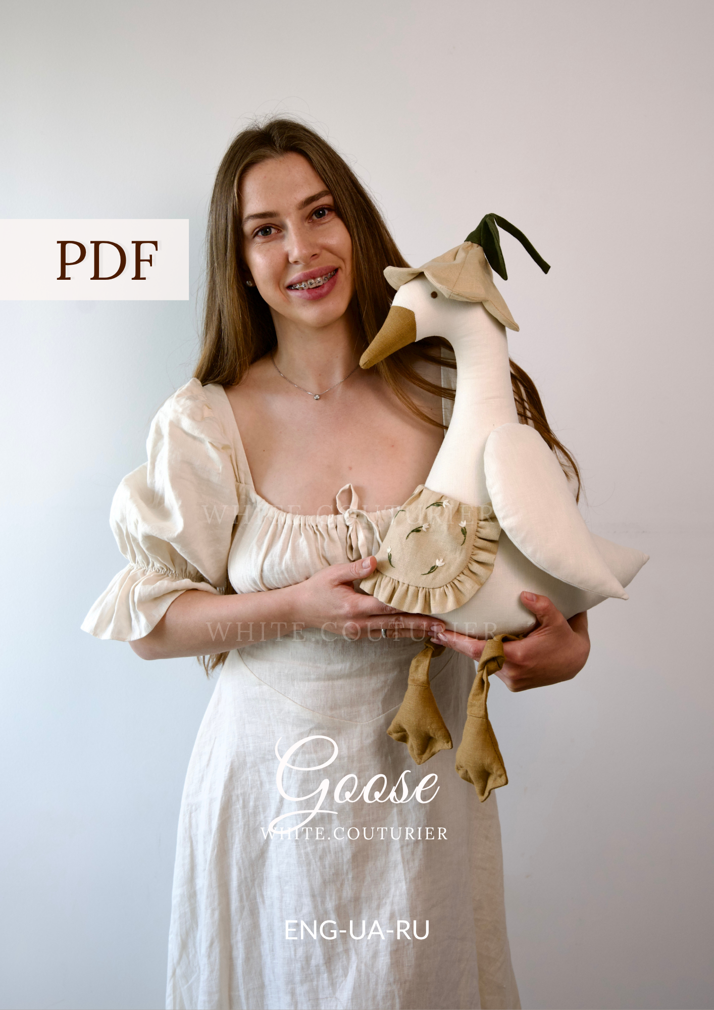 Goose with Floral Hat and Apron