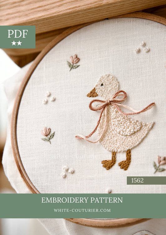 Goose Hand Embroidery Pattern PDF — 6 Hoop Sizes