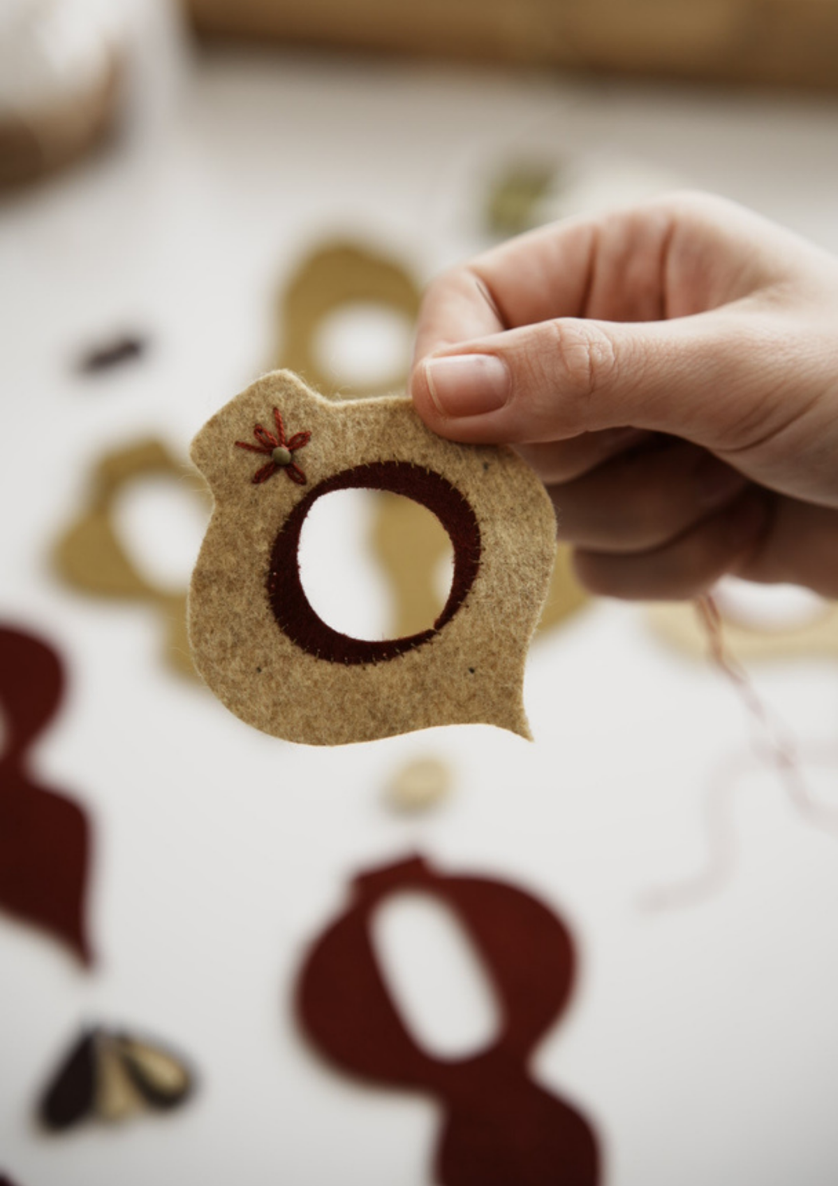 Felt Christmas Baubles Set of 5 PDF SVG