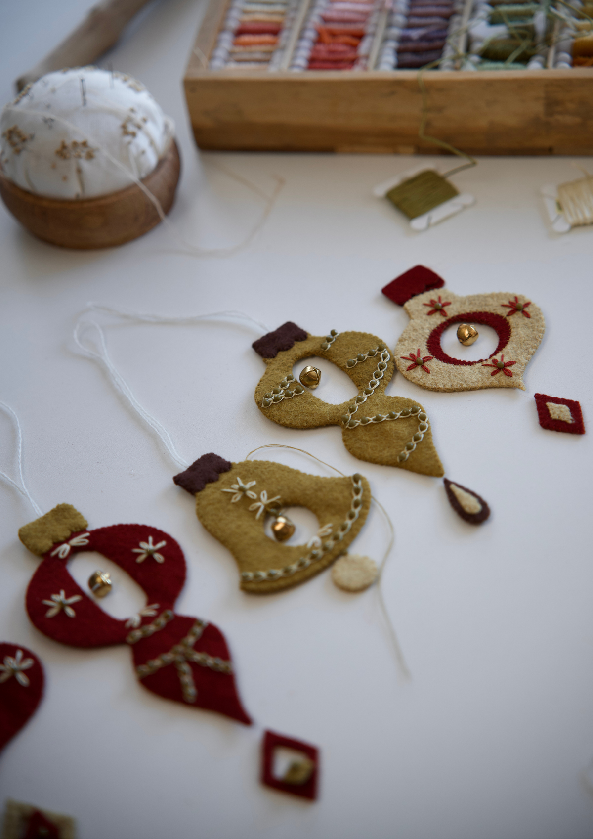 Felt Christmas Baubles Set of 5 PDF SVG