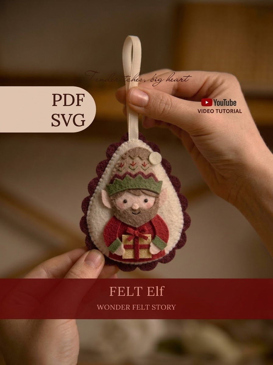 Elf Felt Christmas Ornament Patterns